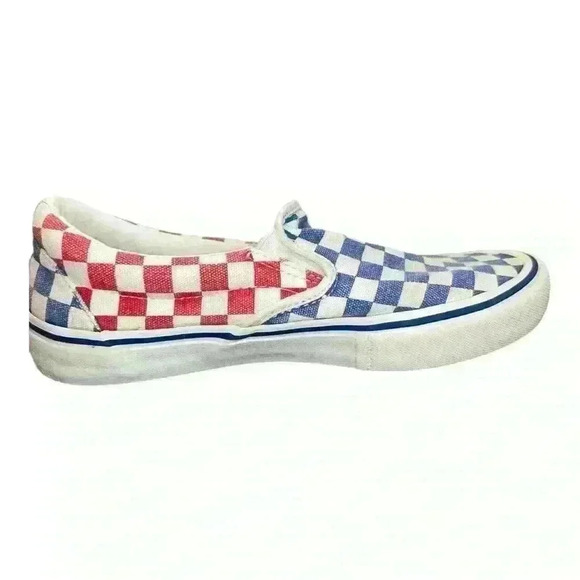Vans Classic Slip-On Checkerboard Red Blue M 6.5 / W 8 pre-owned - Picture 4 of 11
